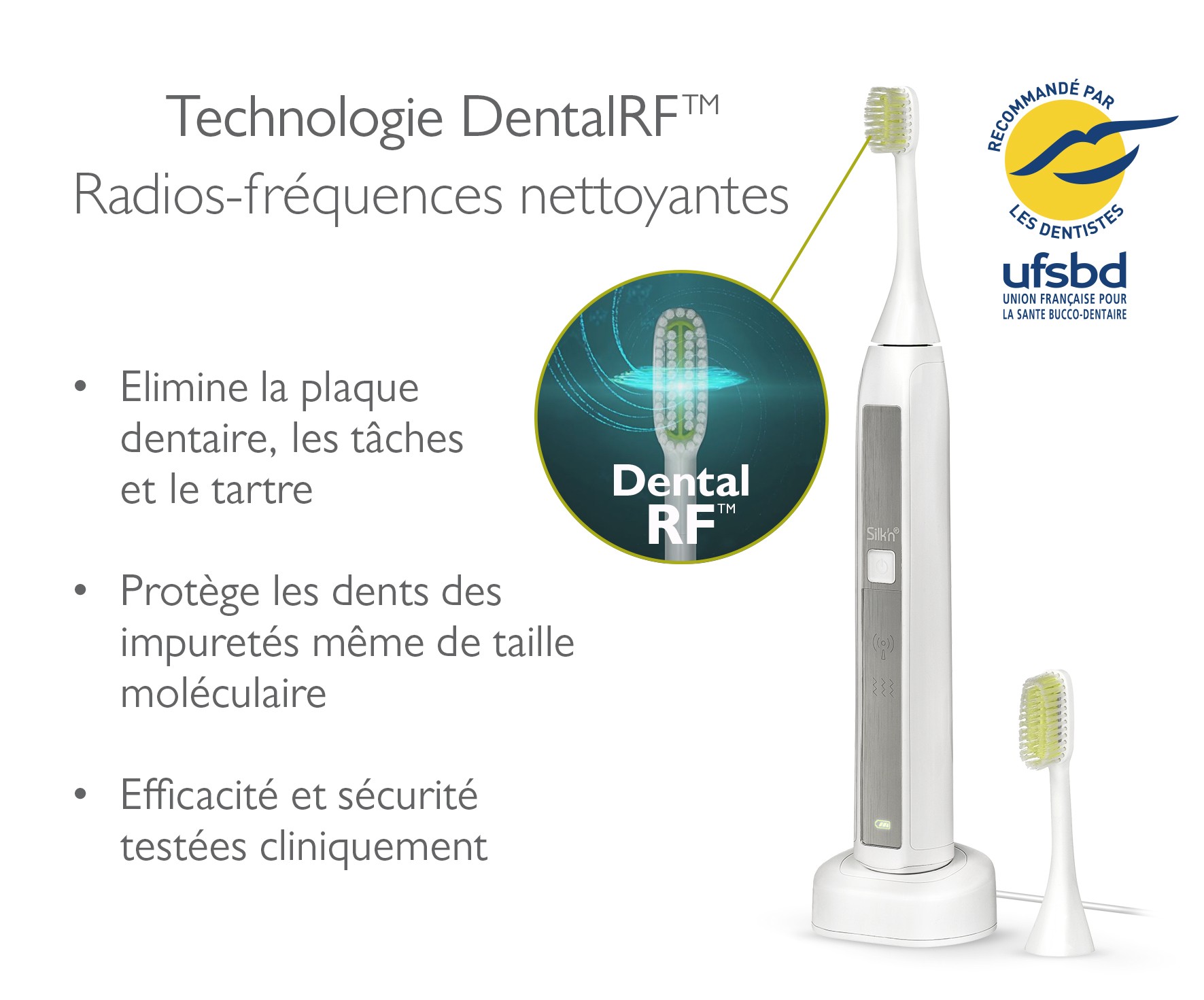 SILKN Brosse à dent électrique Toothwave mouvements Sonic - TW1PE1001