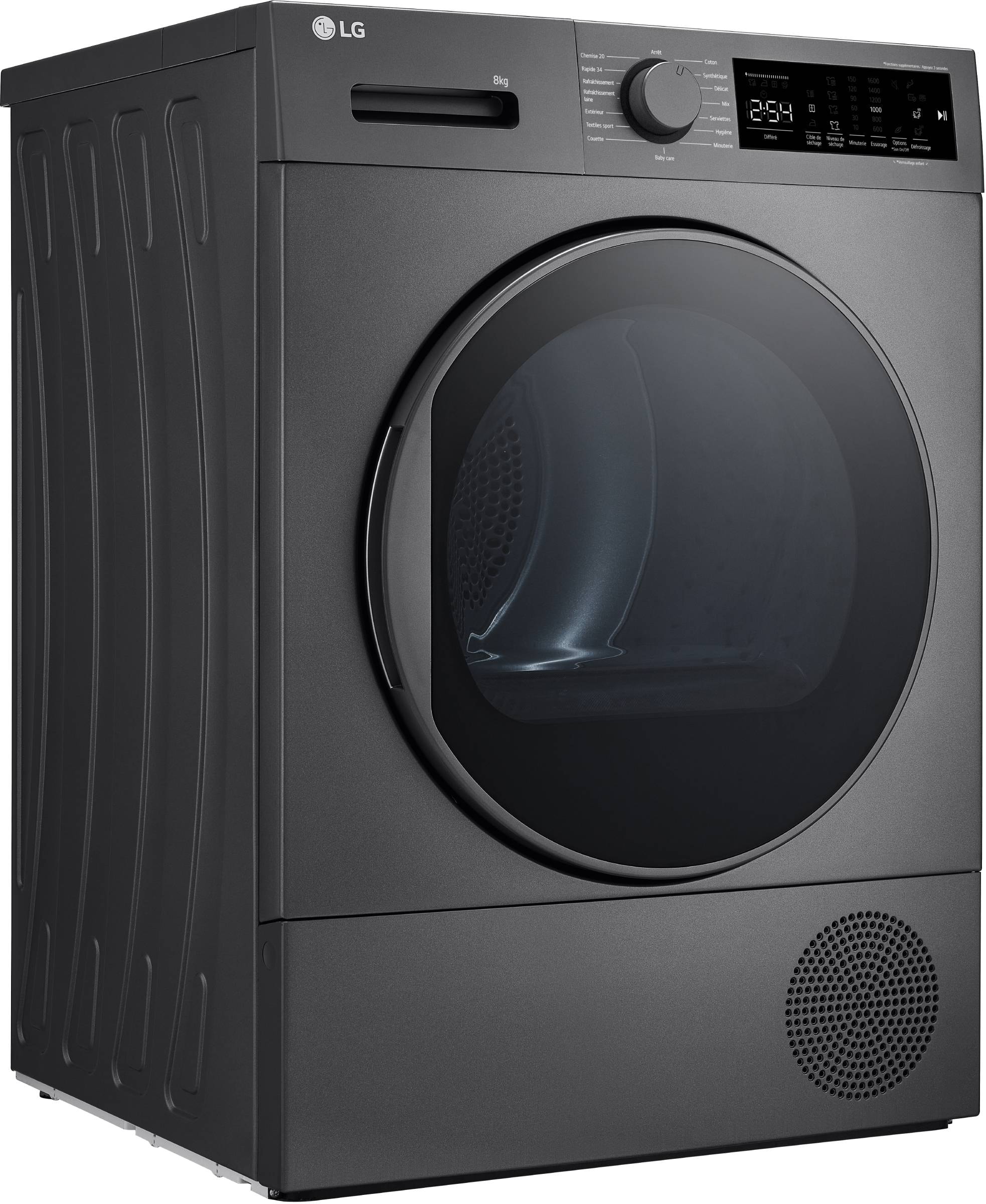 Sèche-linge pompe à chaleur LG , 8kg, Noir - RH8D14ST Sèche-linge pompe à chaleur LG , 8kg, Noir - RH8D14ST