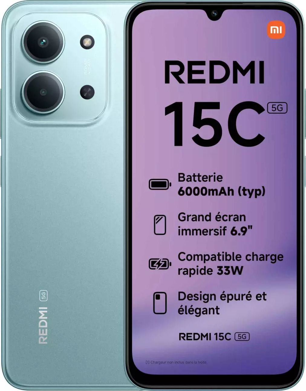 Smartphone XIAOMI Redmi 15c 5G 256Go Vert REDMI15C5GVERT256