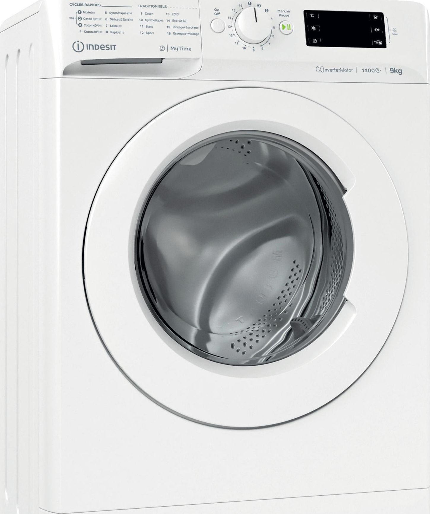 Lave linge Frontal INDESIT 9kg 1400trs/min Blanc - MTW91496WKFR