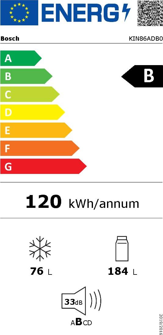 Réfrigérateur congélateur bas BOSCH  - KIN86ADB0