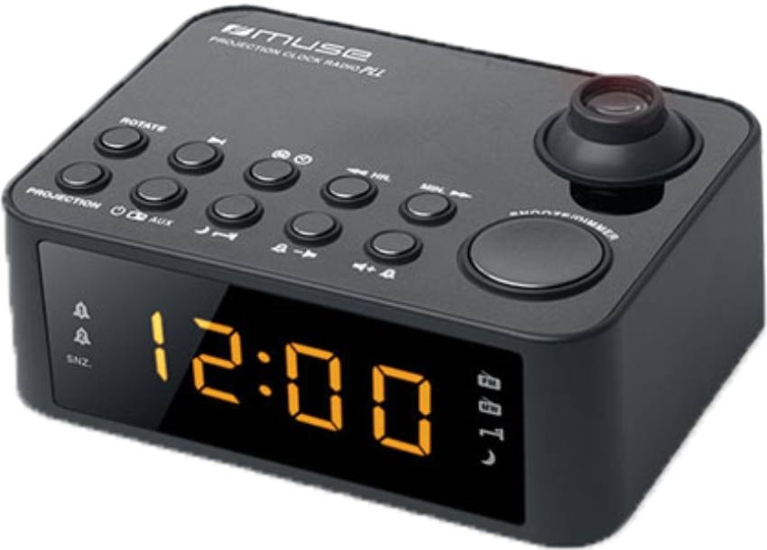 Radio réveil MUSE FM/MW Projecteur Noir M178P
