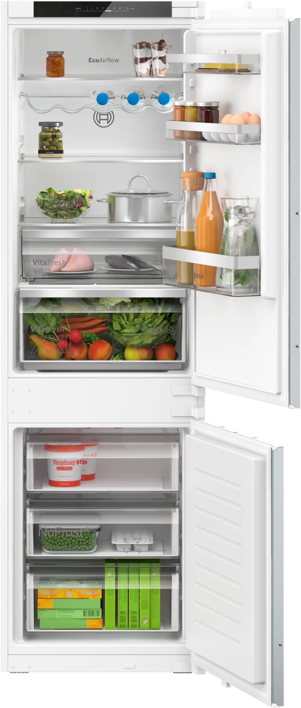 Réfrigérateur congélateur encastrable BOSCH 260L No Frost Blanc KIN86VSE0