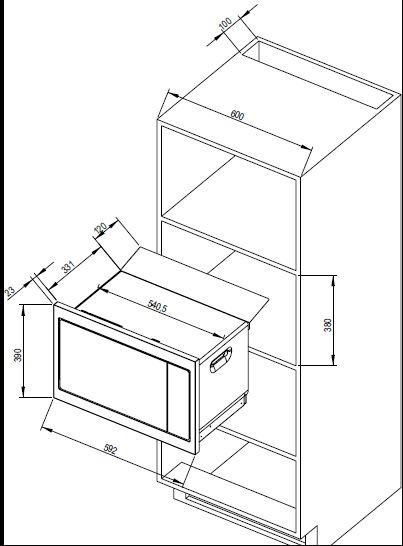 SAUTER Micro ondes Encastrable 900W 26L Noir  - SMS7121B