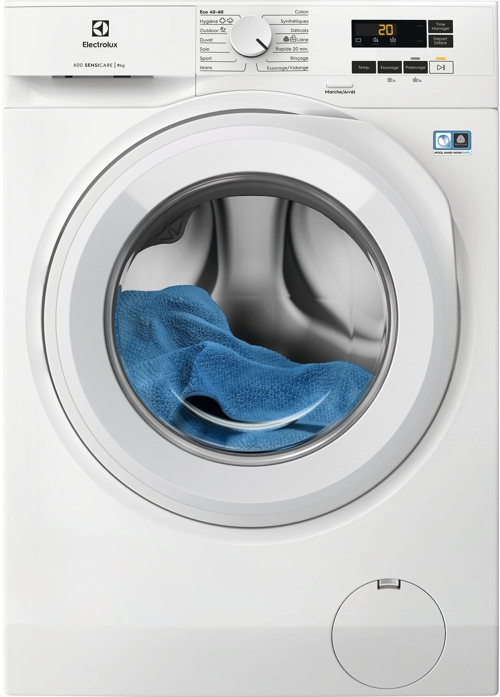 Lave linge Frontal ELECTROLUX 1200 trs/min, 9Kg, Blanc EW6FI5933AB