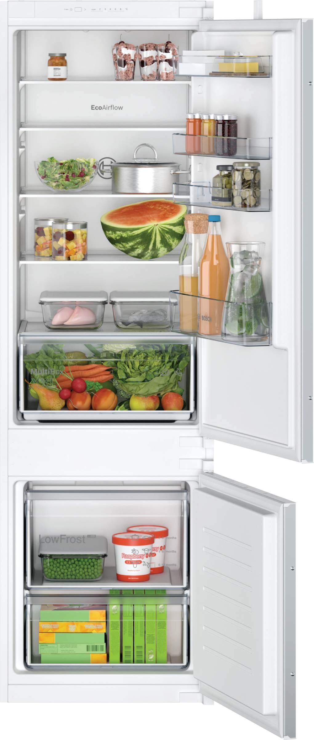 Réfrigérateur congélateur encastrable BOSCH 270L Froid brassé Blanc KIV87NSE0