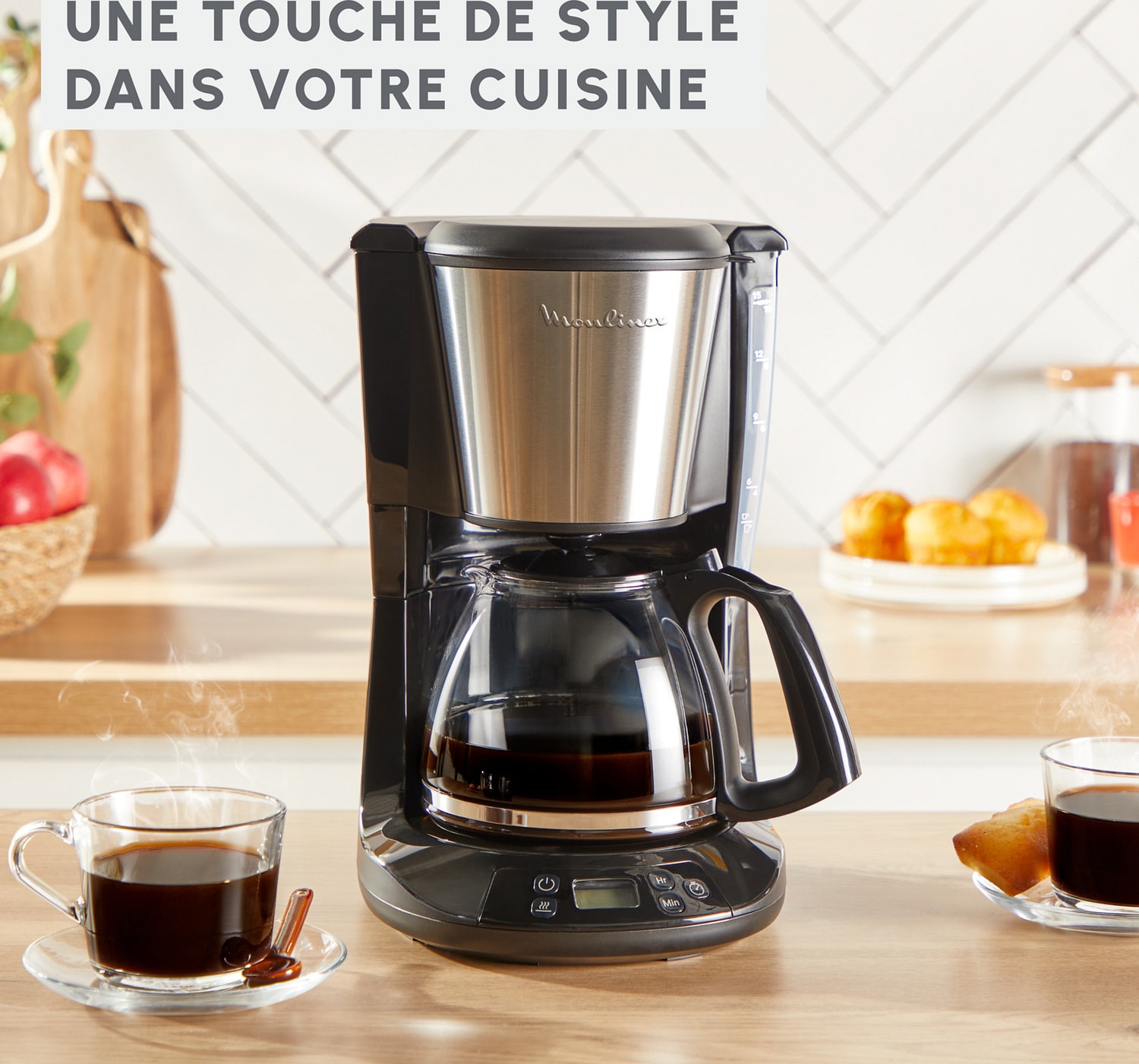 Cafetière MOULINEX Programmable 1.25L 15 tasses Inox - FG5S2DE0