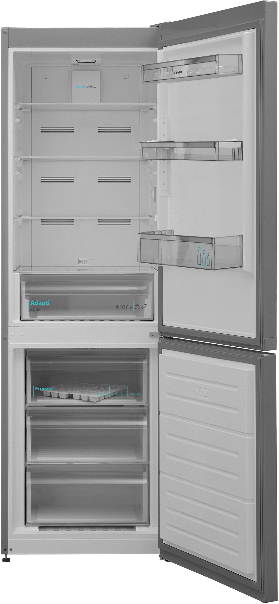 SHARP Réfrigérateur congélateur bas Advanced No Frost 295L Inox - SJBA09RTXLF