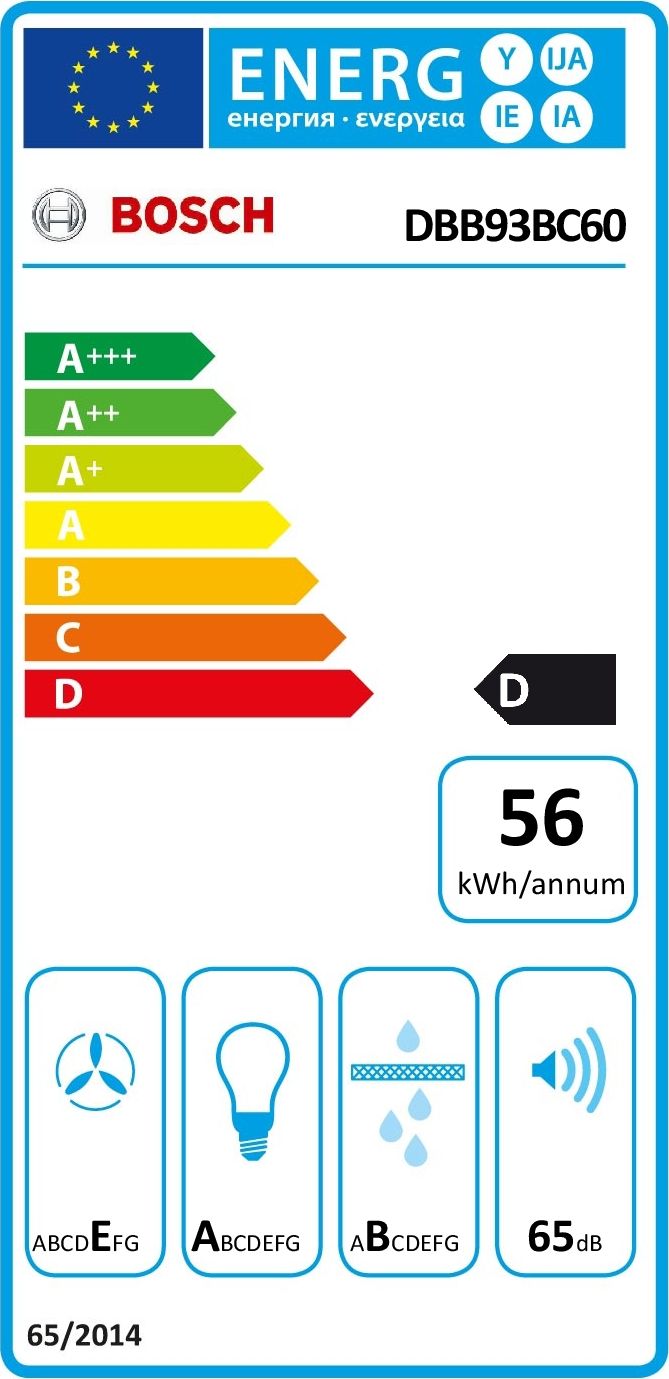 Hotte intégrée BOSCH 90cm 66dB Noir - DBB93BC60
