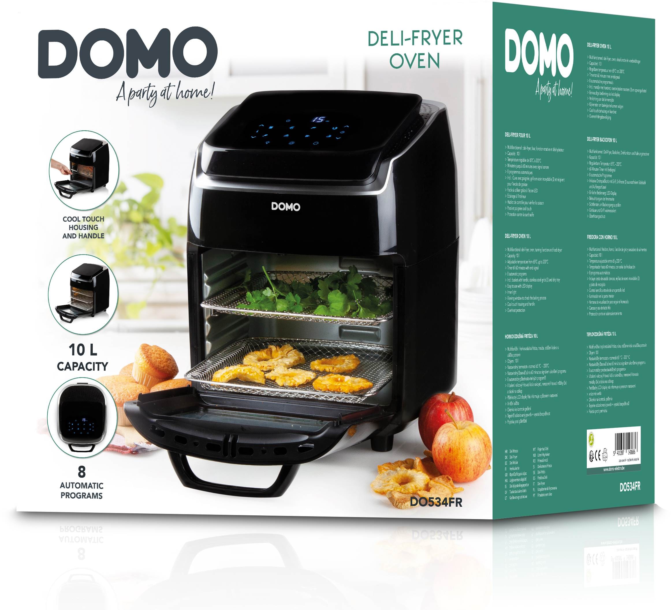 Friteuse sans huile DOMO AirFryer 10L 1800W Fonction rotative - DO534FR