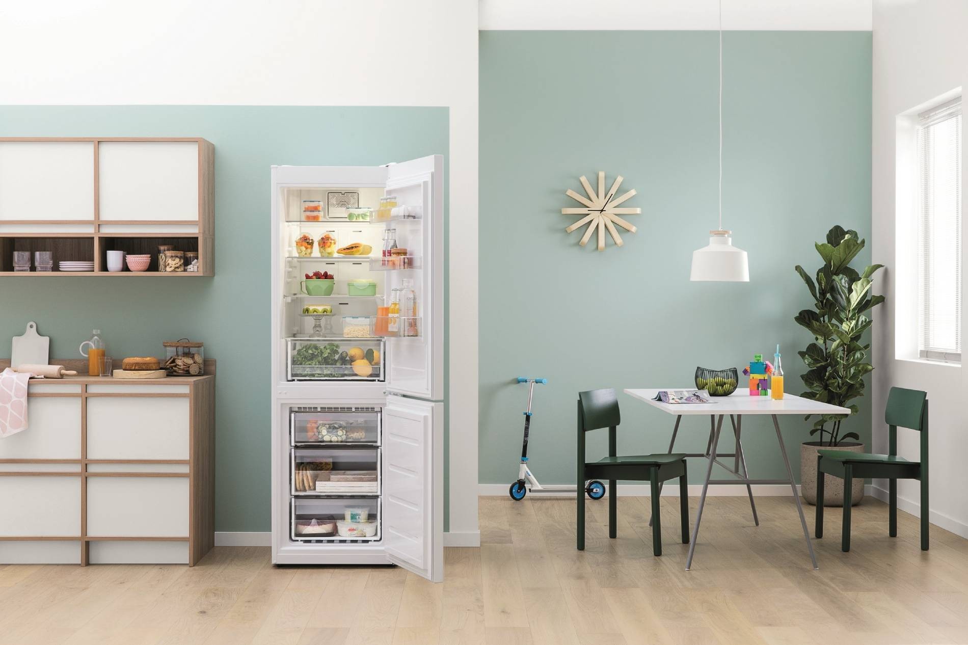 Réfrigérateur congélateur bas INDESIT No Frost 223L Blanc - XIT8T1EW