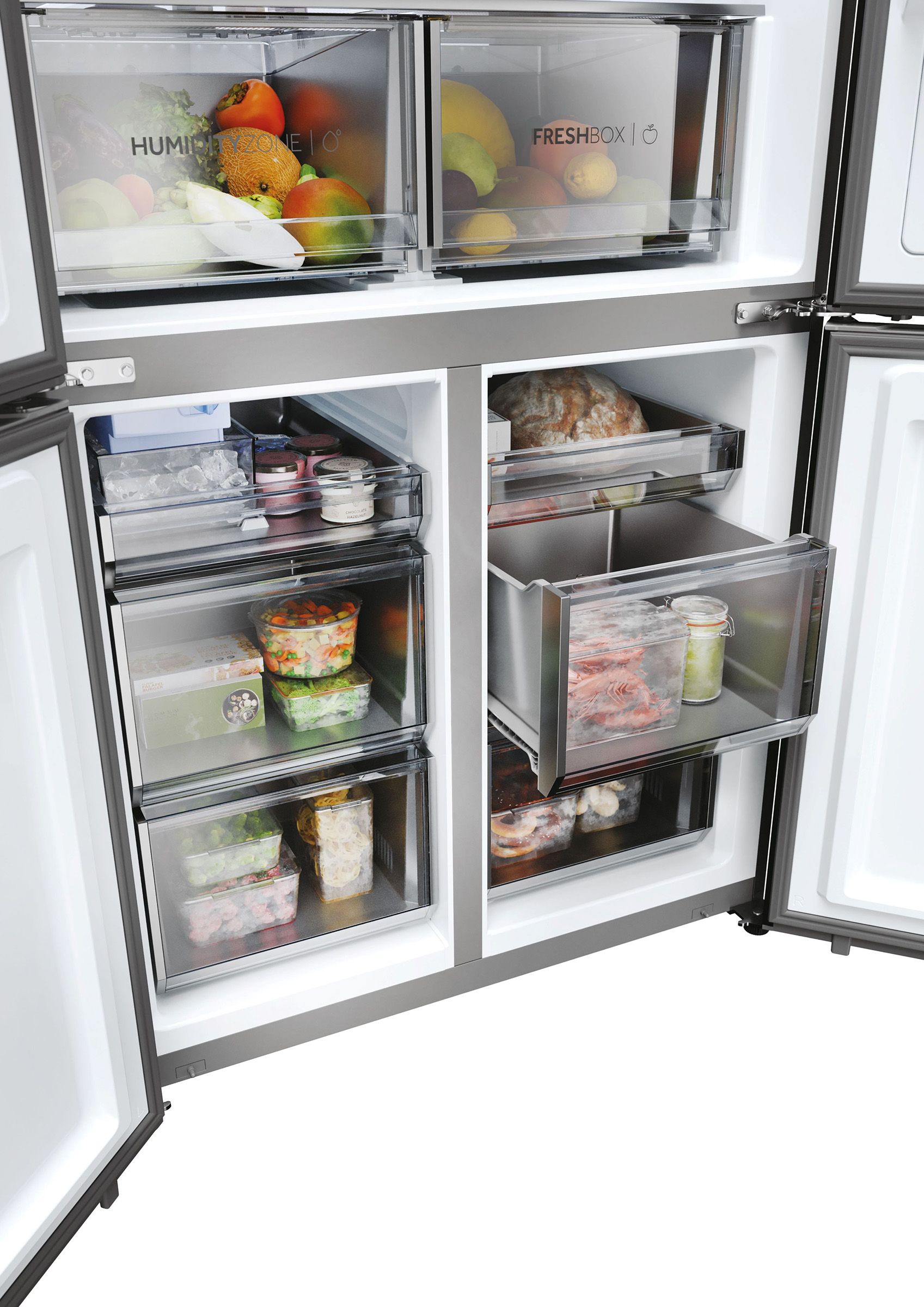 Réfrigérateur 4 portes HAIER 642L No Frost Inox - HCR79F19EHMD