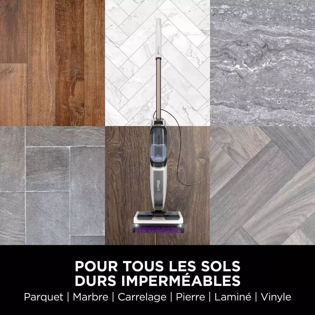 Balai vapeur SHARK 2 Rouleaux-brosse Base stockage Blanc - SD200EU