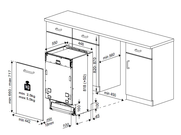 BEKO Lave vaisselle tout integrable 45 cm 5 programmes 49dB 10 couverts - LVI42F