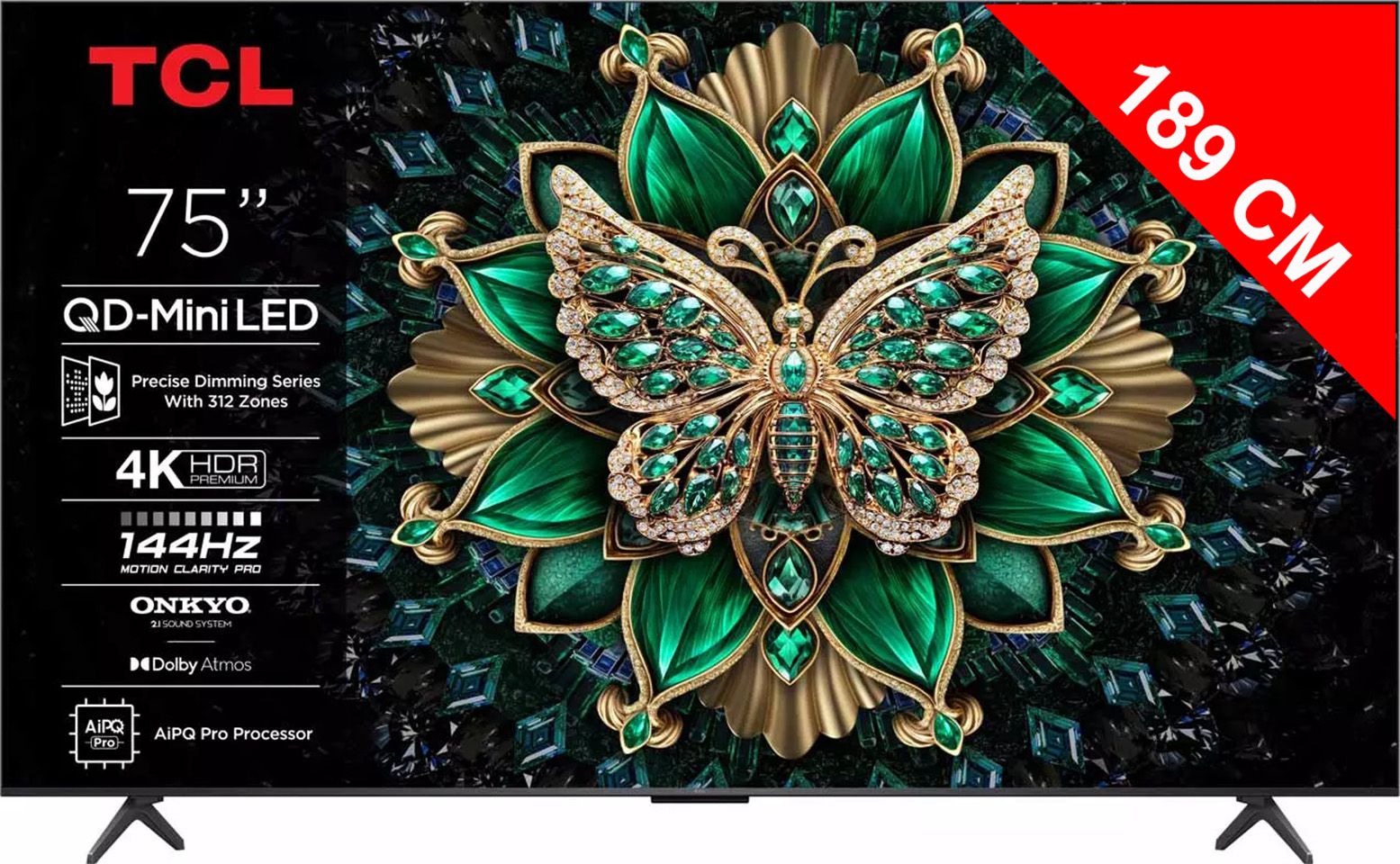 TV Mini LED 4K 189 cm TCL 75" 4K 144Hz Noir 75C6K