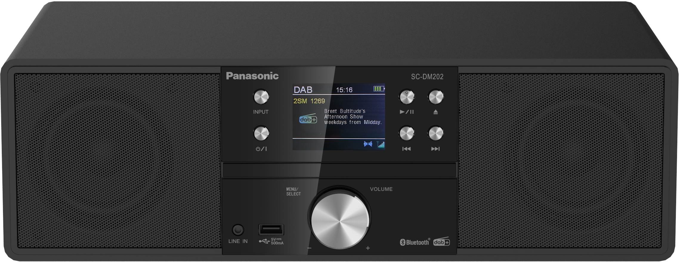 Micro chaîne hifi PANASONIC CD Bluetooth USB FM DAB+ 24W Noir - SC-DM202EG-K