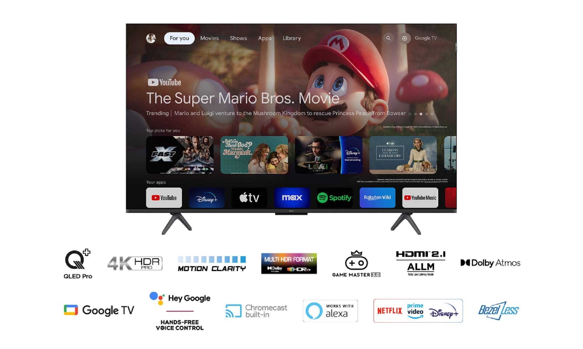 TV QLED 4K 126 cm TCL , HDR Pro, Google TV, 50" - 50T7B TV QLED 4K 126 cm TCL , HDR Pro, Google TV, 50" - 50T7B