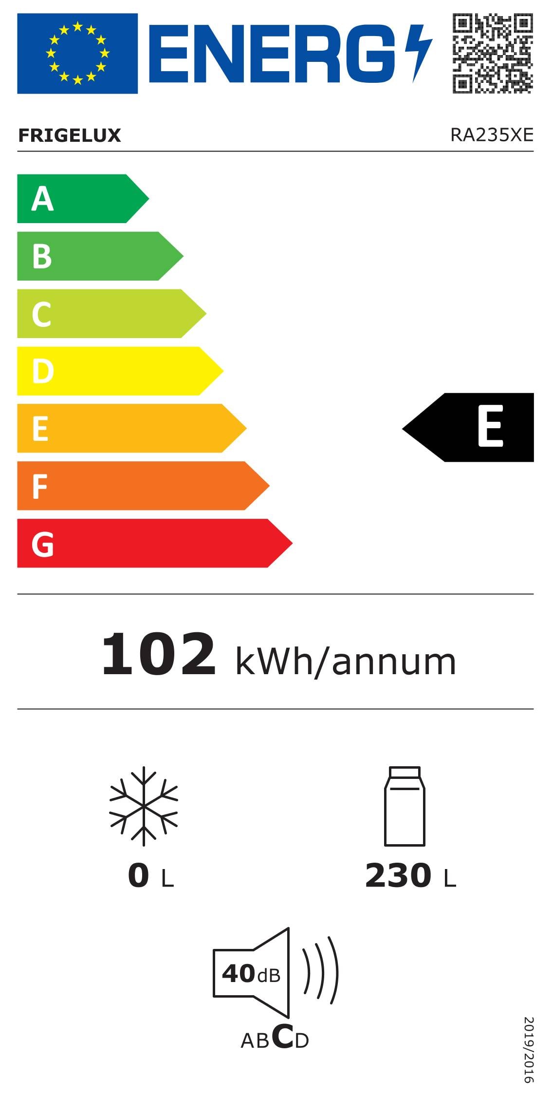 Réfrigérateur 1 porte FRIGELUX , Froid statique, 230L, Inox - RA235XE