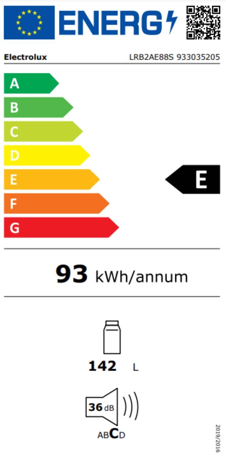 Réfrigérateur encastrable 1 porte ELECTROLUX Série 500 Froid Statique 142L - LRB2AE88S Réfrigérateur encastrable 1 porte ELECTROLUX Série 500 Froid Statique 142L - LRB2AE88S