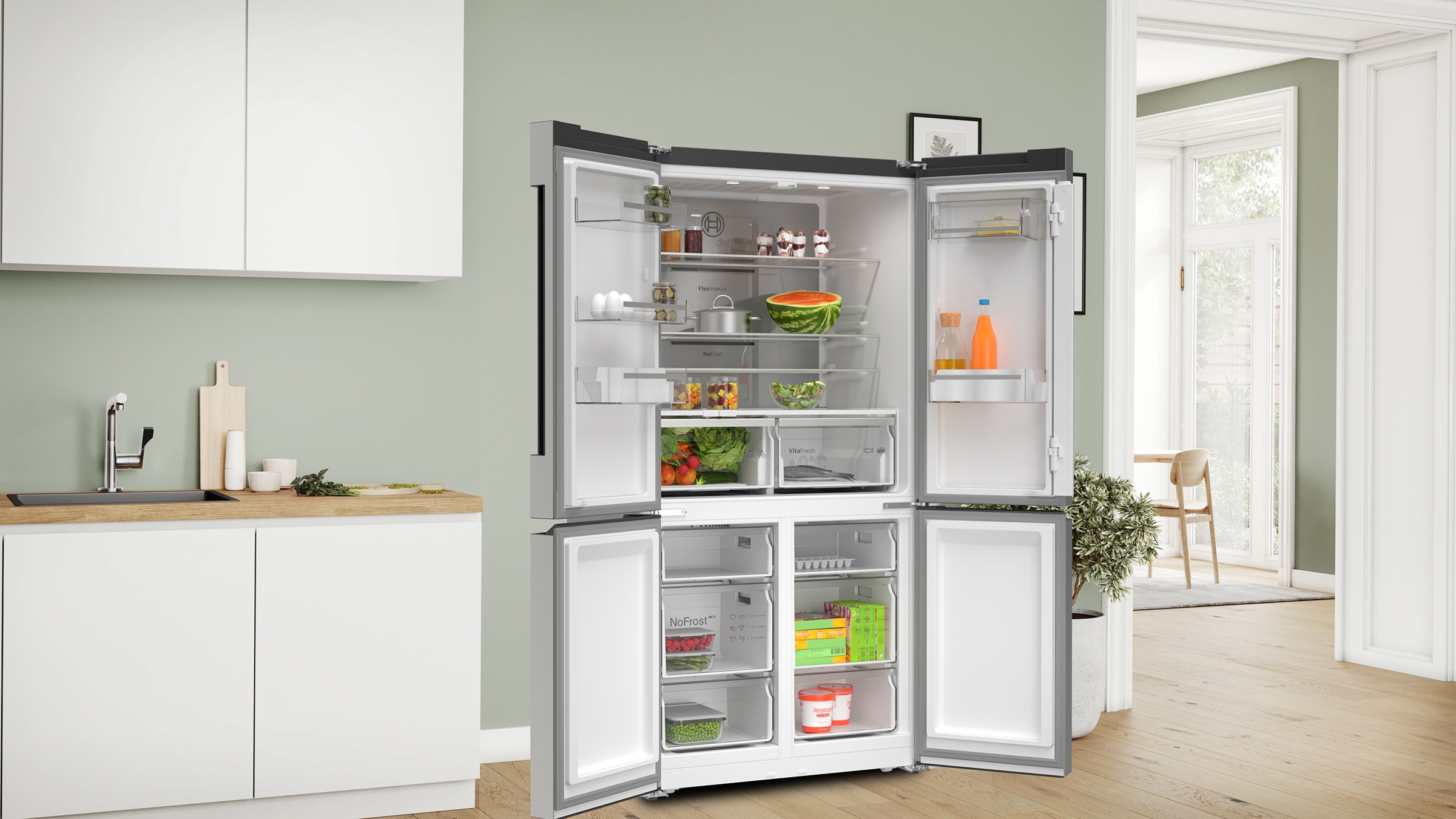 Réfrigérateur 4 portes BOSCH , Série 6, Froid No Frost, 605L, Inox - KFN96APEA Réfrigérateur 4 portes BOSCH , Série 6, Froid No Frost, 605L, Inox - KFN96APEA