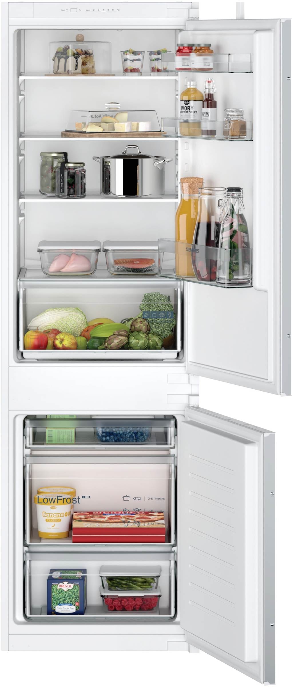 Réfrigérateur congélateur encastrable SIEMENS 267L Froid brassé Blanc KI86VNSE0