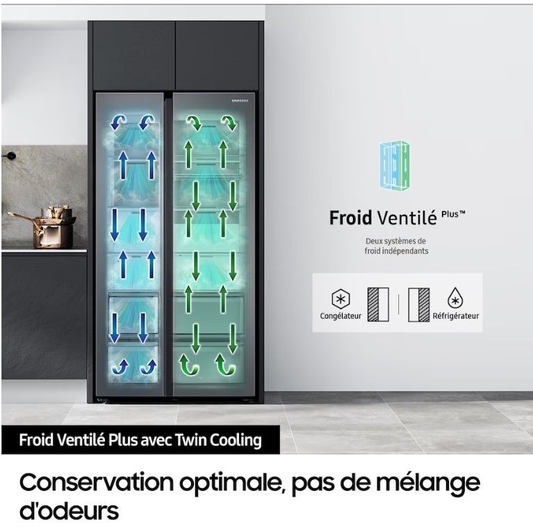 Réfrigérateur américain SAMSUNG 634L No Frost Inox - RS70F66KBT