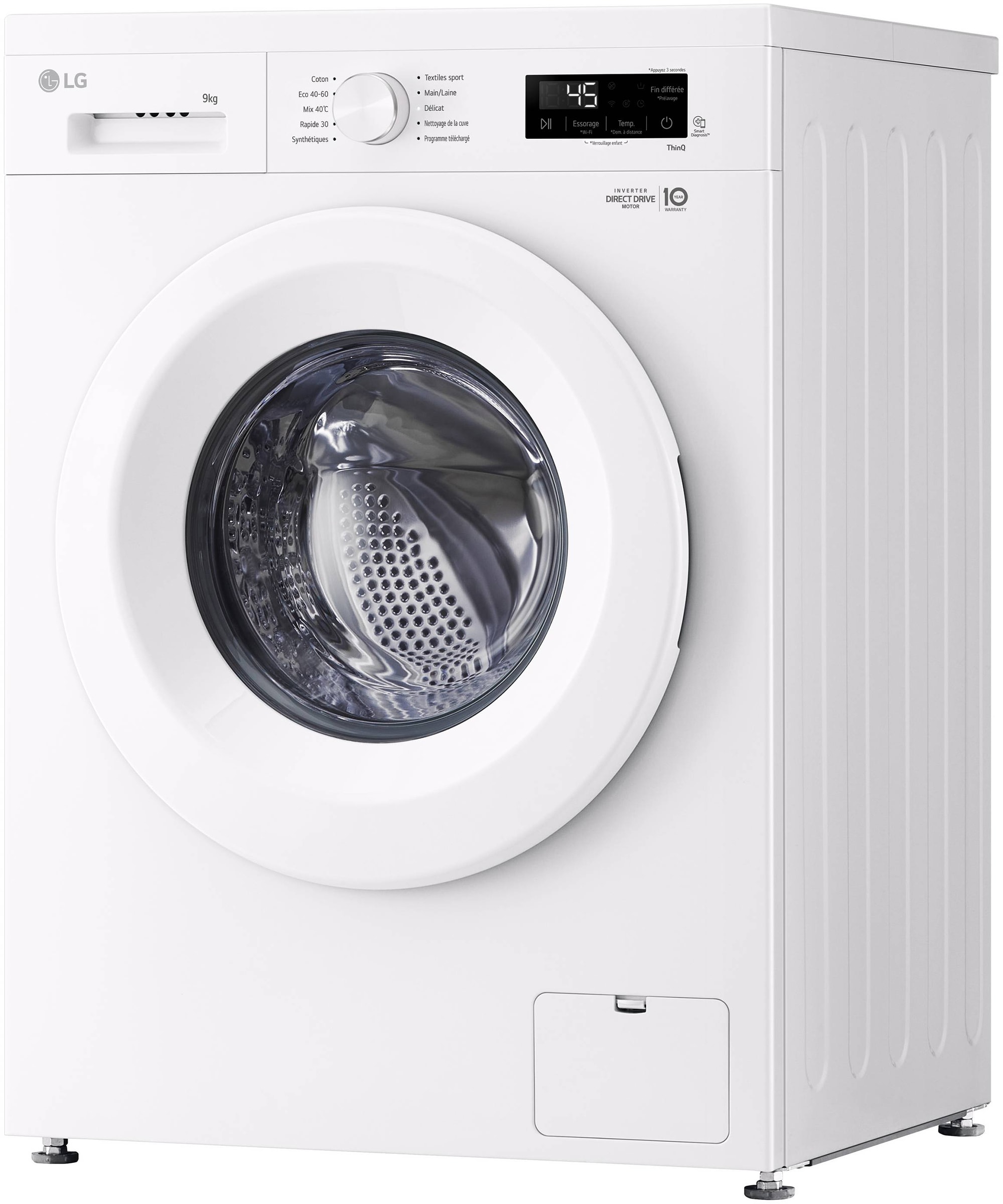 Lave linge Frontal LG , 1400 tr/min, 9Kg, Blanc  - F94B13WH