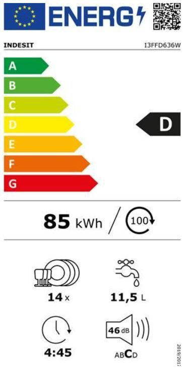 Lave vaisselle 60 cm INDESIT  - I3FFD636W