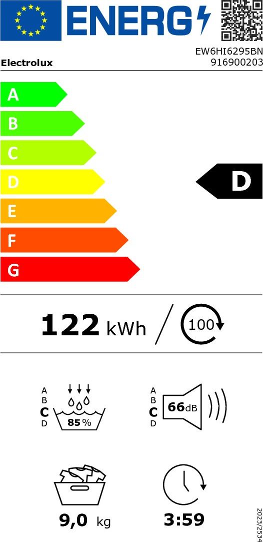 Sèche-linge pompe à chaleur ELECTROLUX 9kg Moteur inverter SensiCare Blanc - EW6HI6295BN