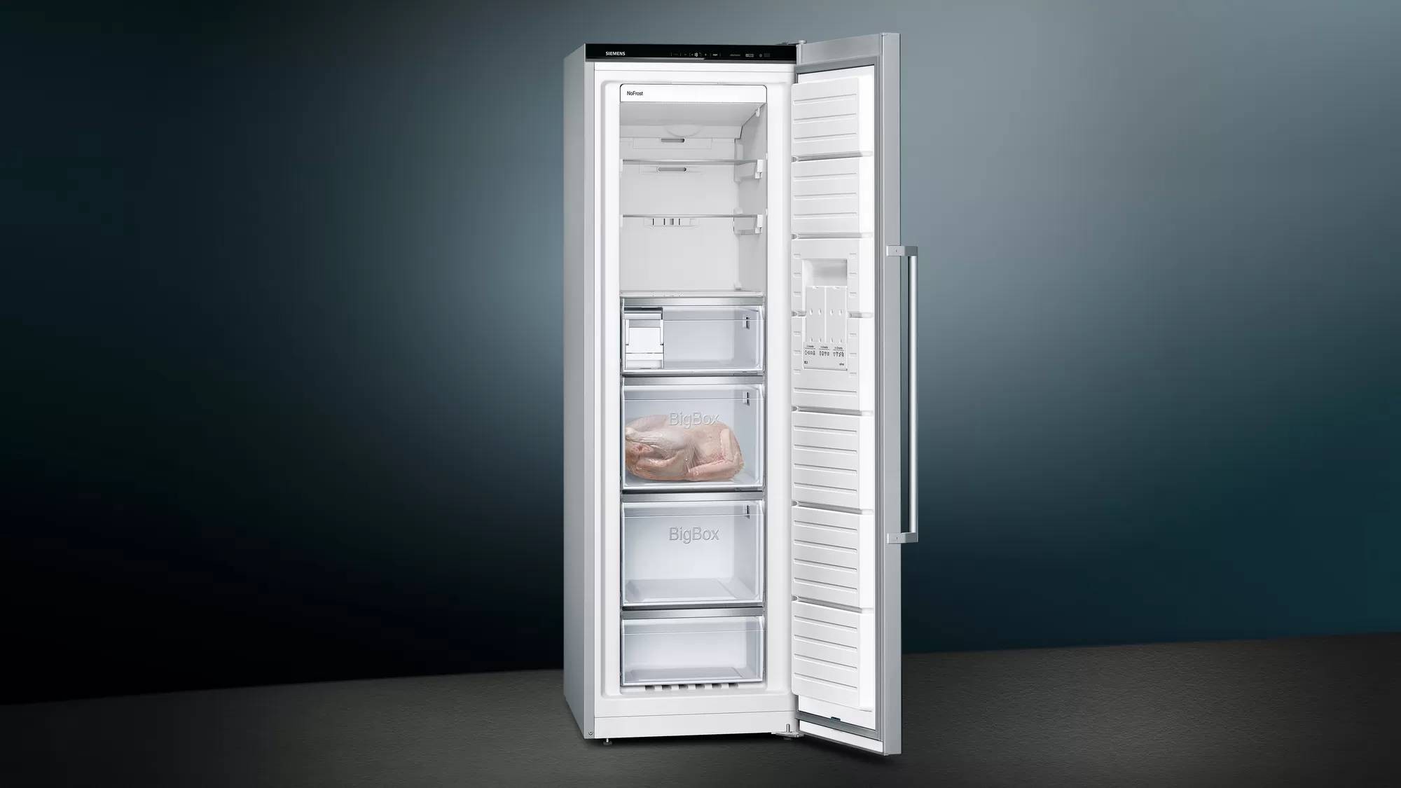 Congélateur armoire SIEMENS NoFrost MultiAirflow 242L Inox - GS36NAIEP Congélateur armoire SIEMENS NoFrost MultiAirflow 242L Inox - GS36NAIEP