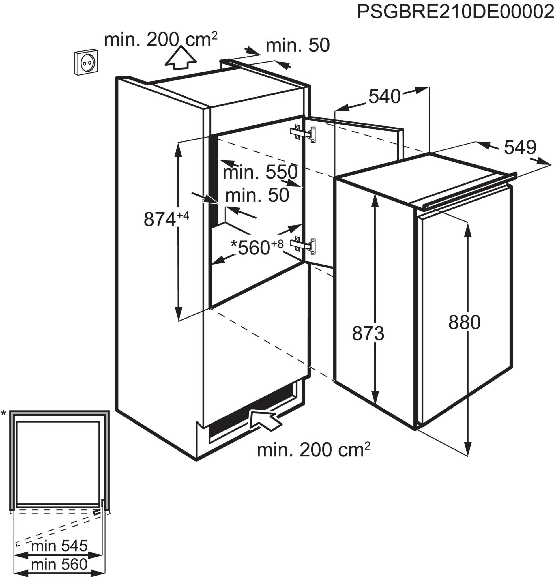 FAURE Réfrigérateur encastrable 1 porte froid statique 123L - FSAN88FS