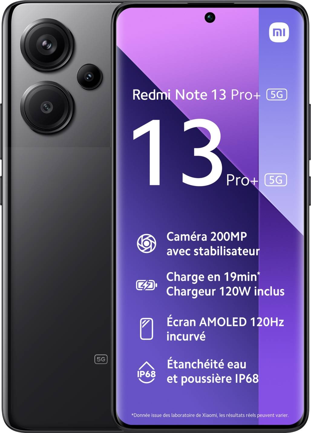 XIAOMI Smartphone Redmi Note 13 Pro Plus 5G 256Go Noir  REDMIN13PROP5G-256N