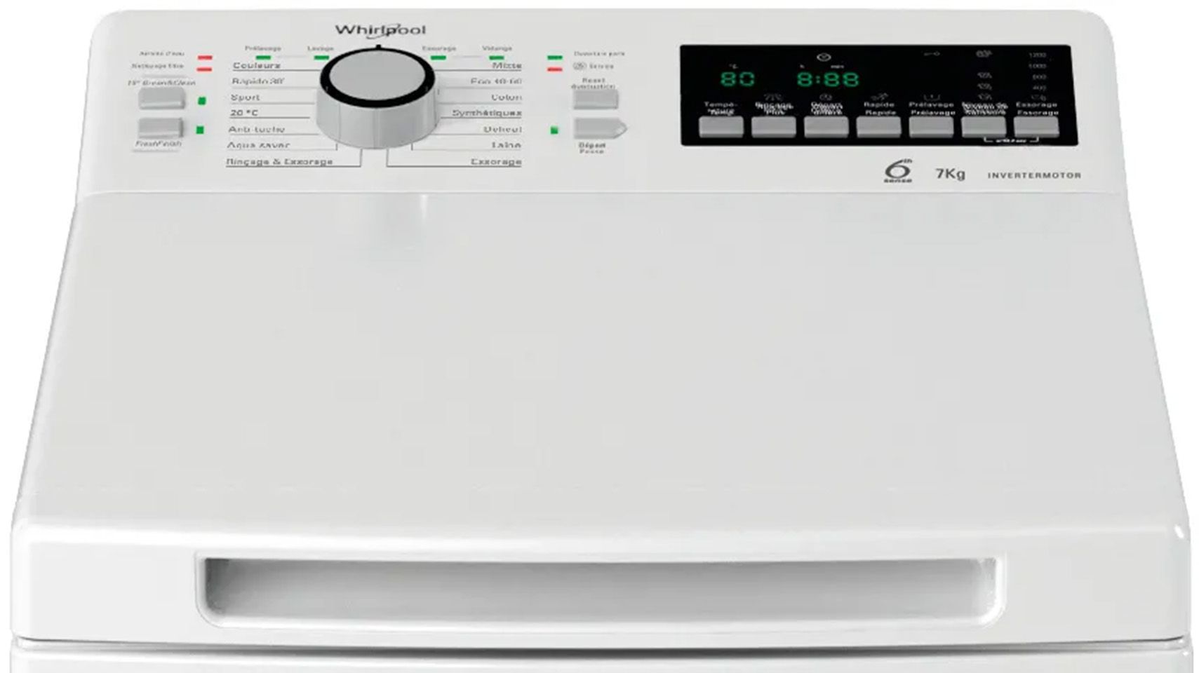 Lave linge Top WHIRLPOOL 7kg 1200trs/min Blanc - TDLR7251BCFR