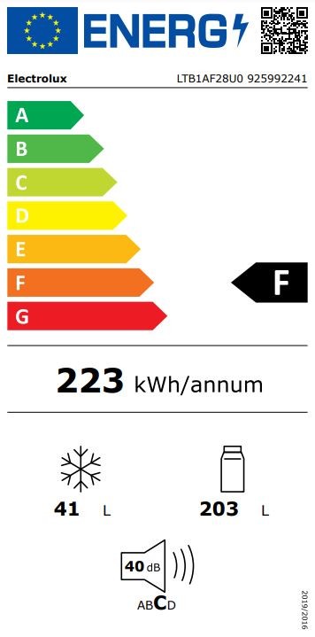 Réfrigérateur congélateur haut ELECTROLUX combiné Série 500 LowFrost 244L - LTB1AF28U0 Réfrigérateur congélateur haut ELECTROLUX combiné Série 500 LowFrost 244L - LTB1AF28U0