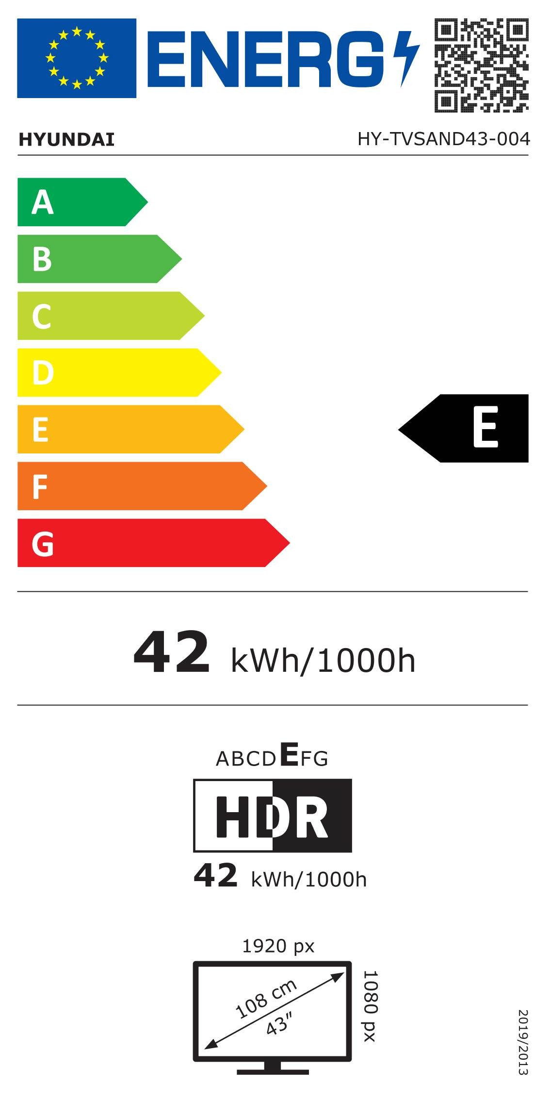 TV LED Full HD 108 cm HYUNDAI  - HY-TVSAND43-004