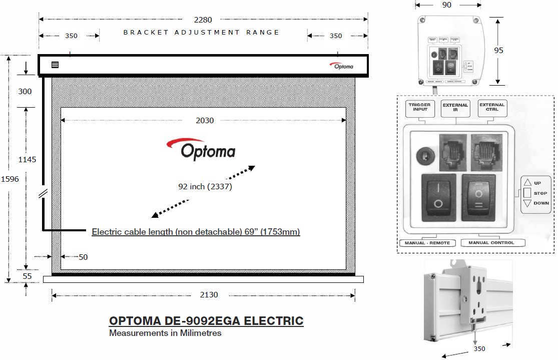 Ecran de projection OPTOMA  - DE9092EGA