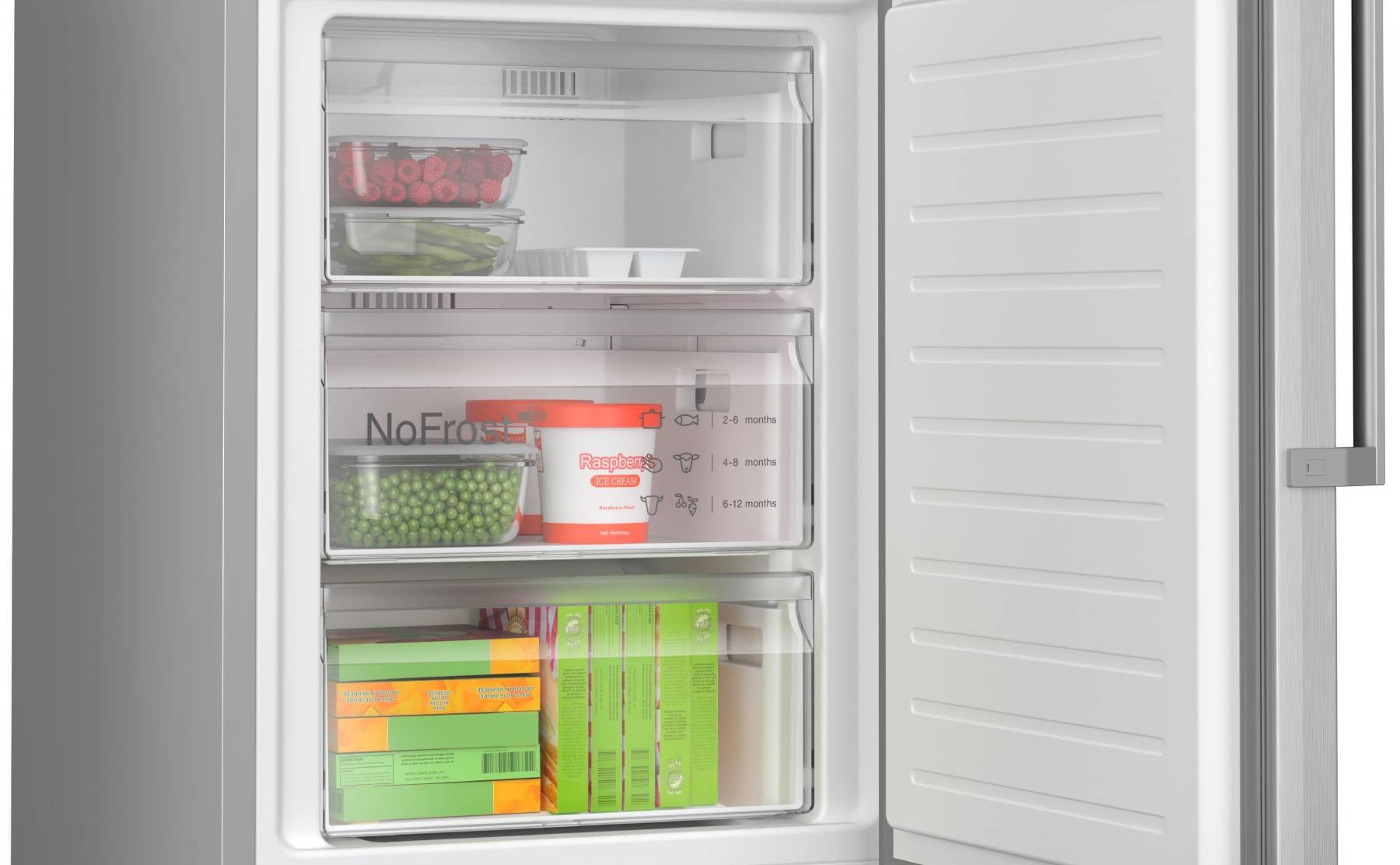 BOSCH Réfrigérateur congélateur bas Série 4 No Frost 321L Inox - KGN36VLDT