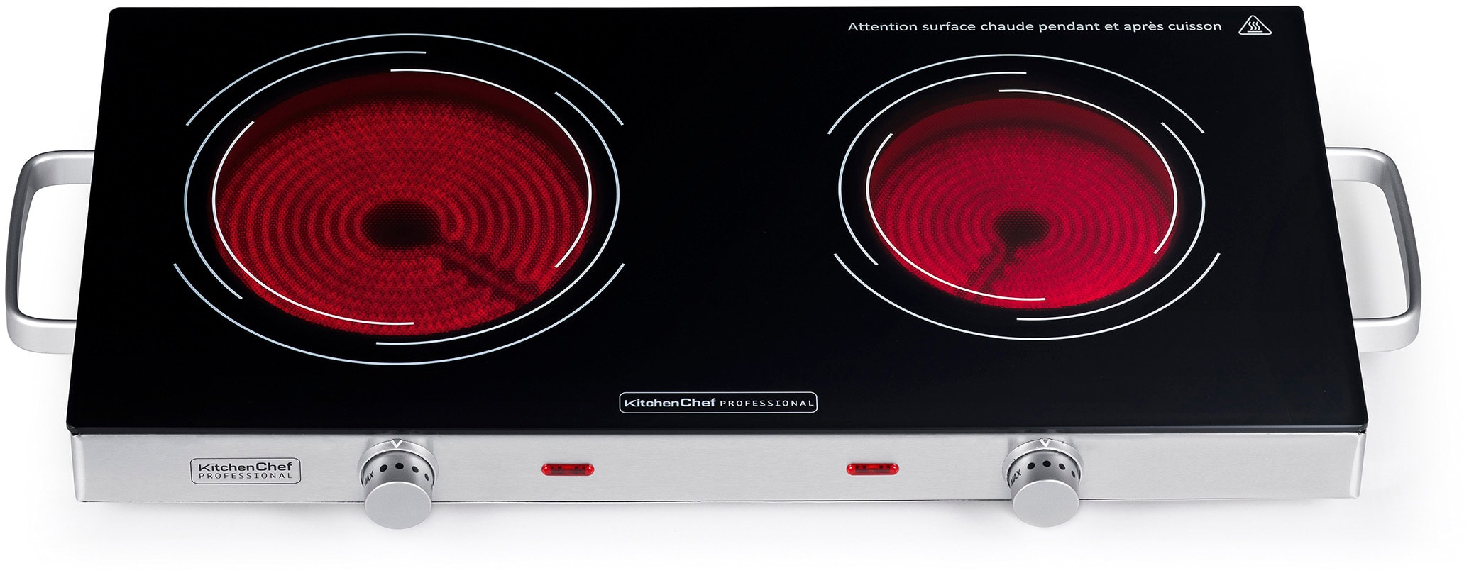 Plaque vitroceramique KITCHEN CHEF 2 foyers 64 cm Noir KCPPV2800