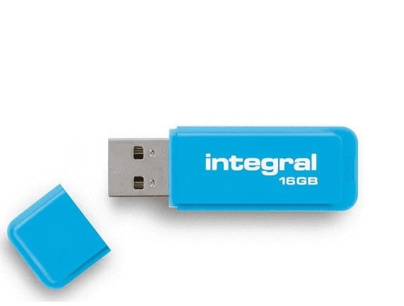 Clé USB rotative avec porte-clés 16 Gb - Bleu royal