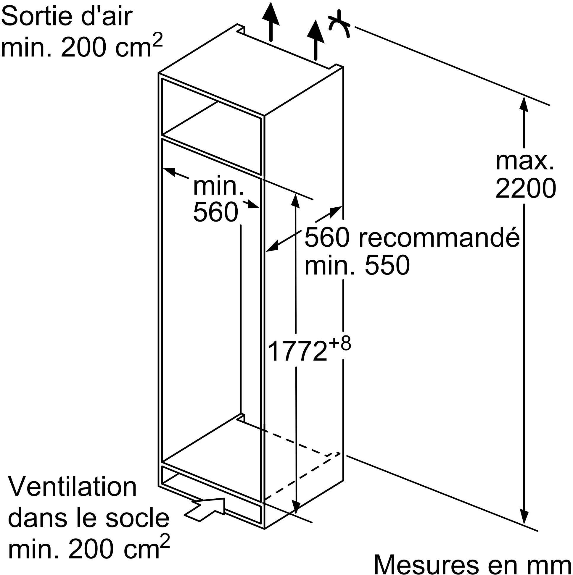 Réfrigérateur encastrable 1 porte NEFF - KI1812FE0 Réfrigérateur encastrable 1 porte NEFF - KI1812FE0