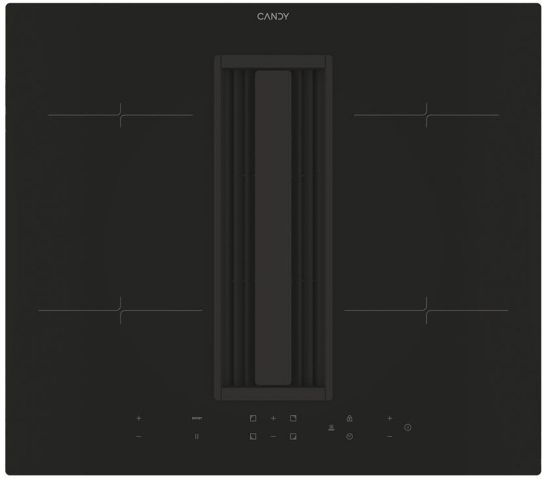 Plaque induction CANDY 4 foyers 60 cm Noir CIH6I4CF