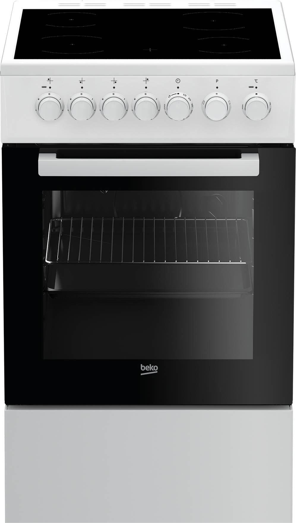 Cuisiniere vitroceramique BEKO 4 Foyers, 60L, Blanc FSS57100GW