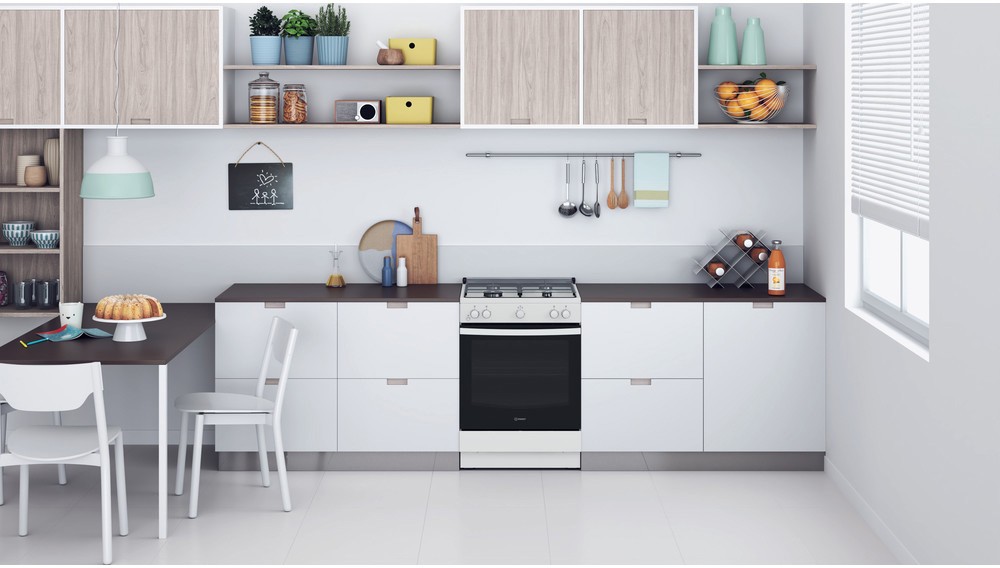 Cuisiniere gaz INDESIT 4 Feux + four Gaz Blanc - IS67G1KMW/E Cuisiniere gaz INDESIT 4 Feux + four Gaz Blanc - IS67G1KMW/E