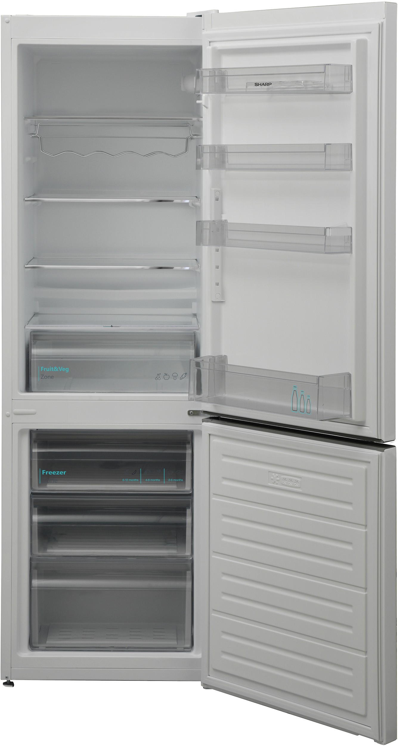 SHARP Réfrigérateur congélateur bas Froid Statique NanoFrost 268L Blanc - SJBB04DTXWF