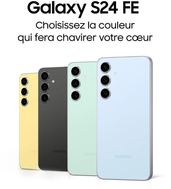 Smartphone SAMSUNG Galaxy S24 FE, 128 Go, Noir - GALAXY-S24FE-128NOIR Smartphone SAMSUNG Galaxy S24 FE, 128 Go, Noir - GALAXY-S24FE-128NOIR