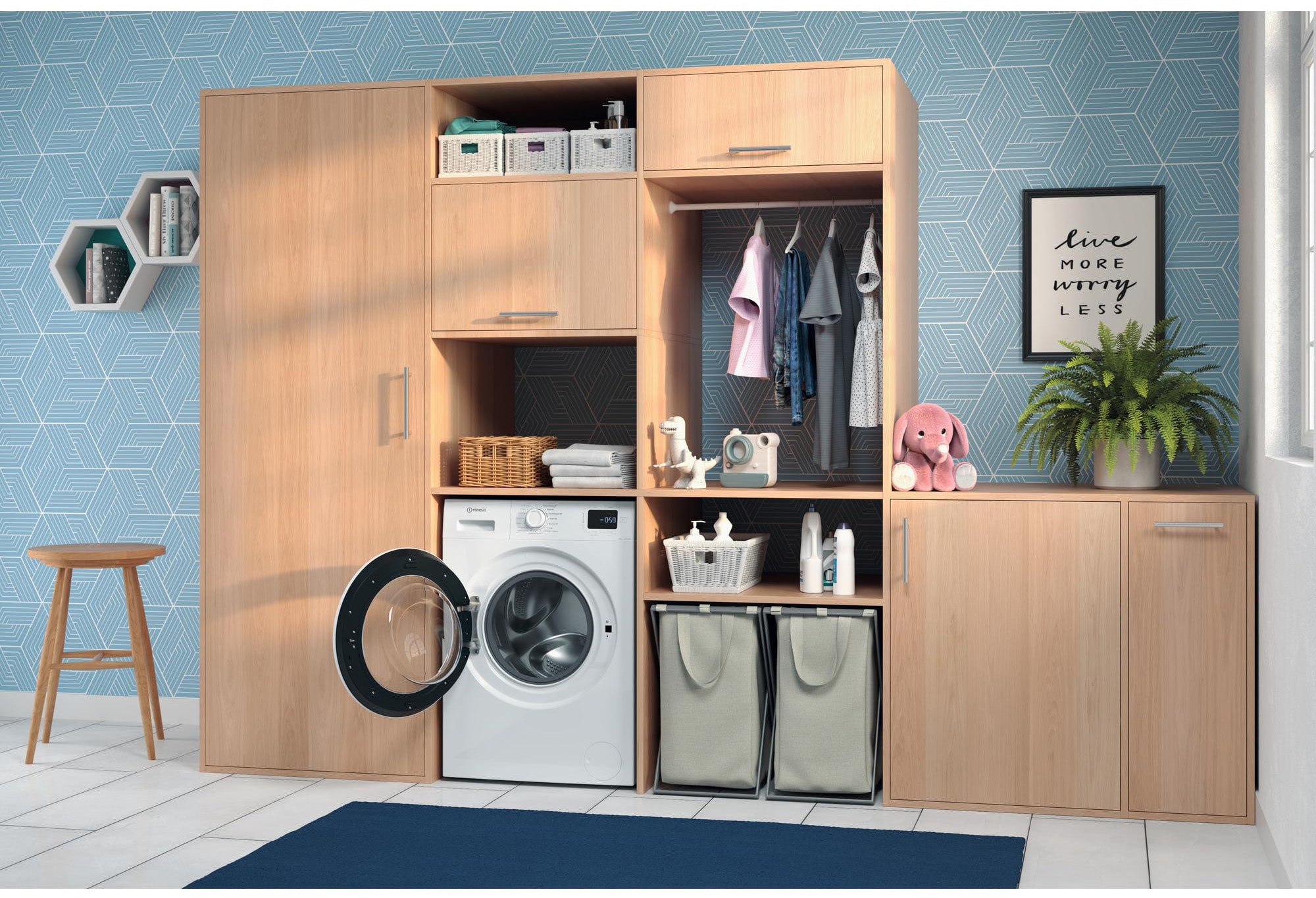Lave linge Frontal INDESIT Easy Cleaning 1400 trs/min 8Kg Blanc - IM964MYTIMEFR