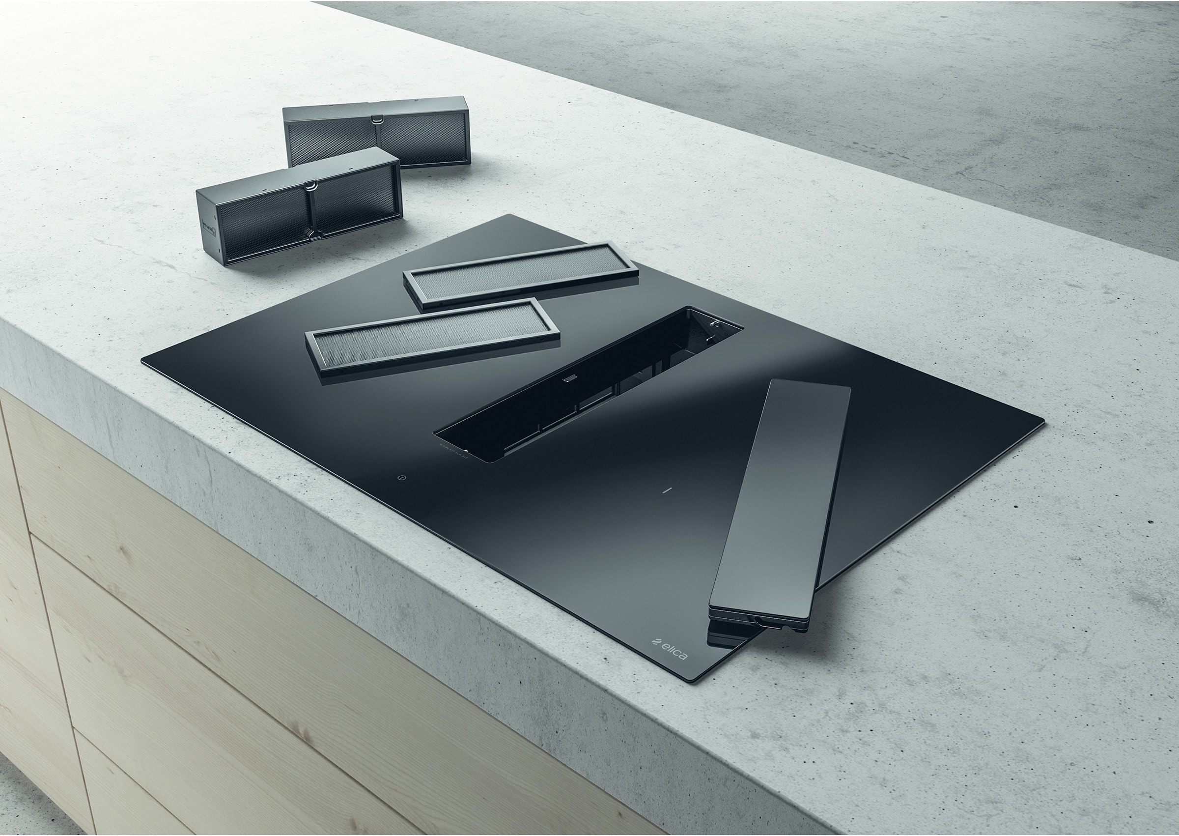 Plaque induction ELICA , 4 Foyers, 7500W, 72cm, Noir - PRF0167054
