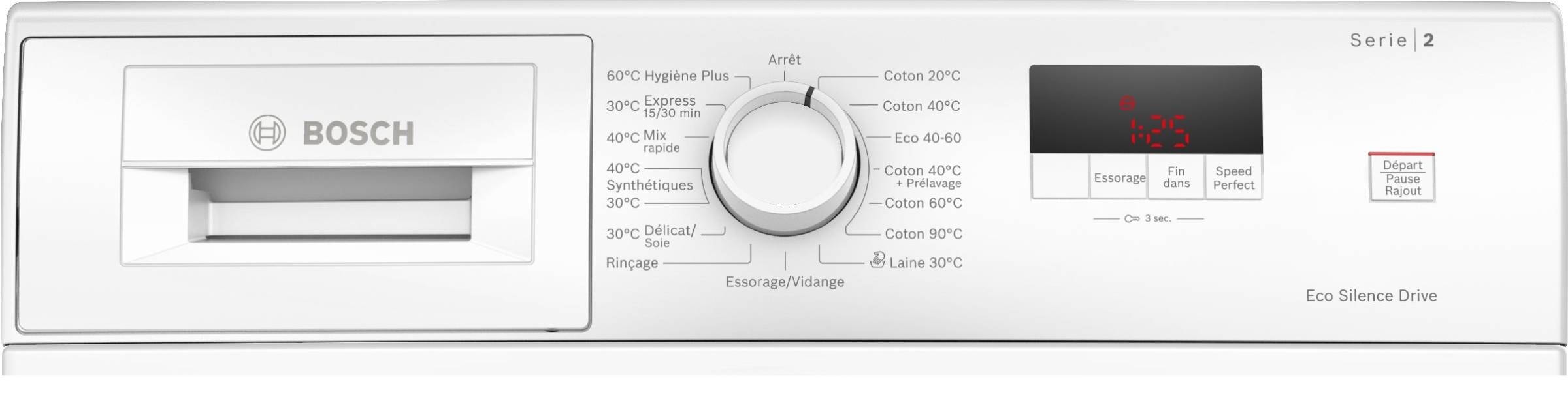 BOSCH Lave linge Frontal 7kg Blanc - WGE02201FR