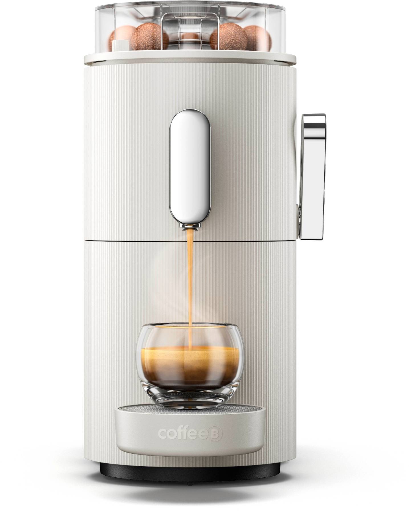 Cafetière CAFE ROYAL à dosettes, Coffee B, Globe, Blanc - COFFEEBBLANCHE