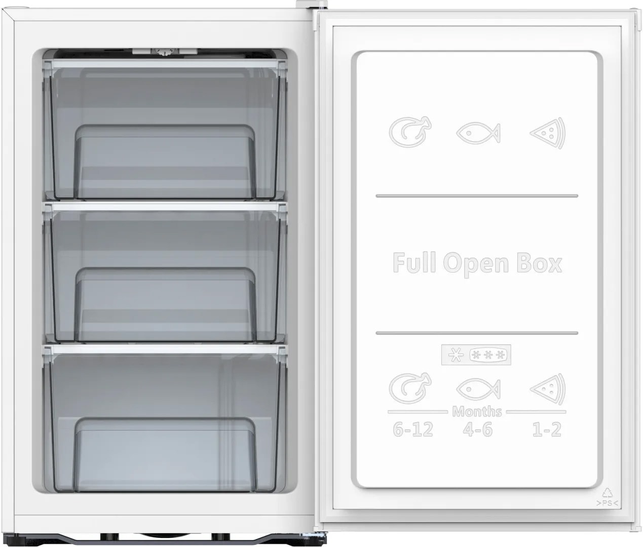 Congélateur armoire CURTISS froid statique 87L 3 tiroirs - GTTCV87EW